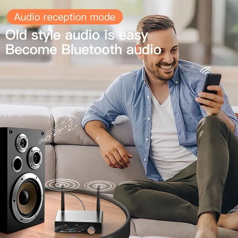Bluetooth 5.3 Transmitter Receiver Stereo Low Latency AUX 3.5mm Optical Wireless Music Audio Adapter Remote Control for TV PC