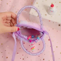 Mini sacs à main licorne de dessin animé pour petites filles, petit sac de rangement pour enfants, portefeuille, cadeaux de fête d'anniversaire 5