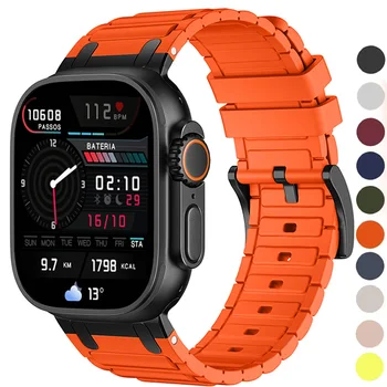 Silicone strap for Apple Watch Band Ultra 2 49mm 46mm 44mm 40mm 45mm 41mm 38mm 44mm for iwatch series 10 9 8 7 6 5 4 3 2 1se 1