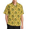 3D Printed Sunflower Plant Blouses Purple Flower Graphic Beach Shirts For Men Clothes Vacation Y2k Short Sleeve Boy Button Tops 3