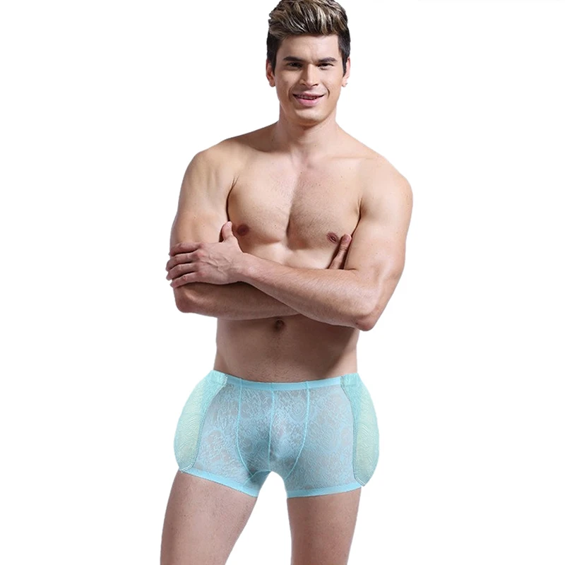 Men 4PS Padded Briefs Boxers Butt Lifting Panties Sponge Buttocks Hip Enhancer Shaper Bottom Sissy Crossdressers Panty