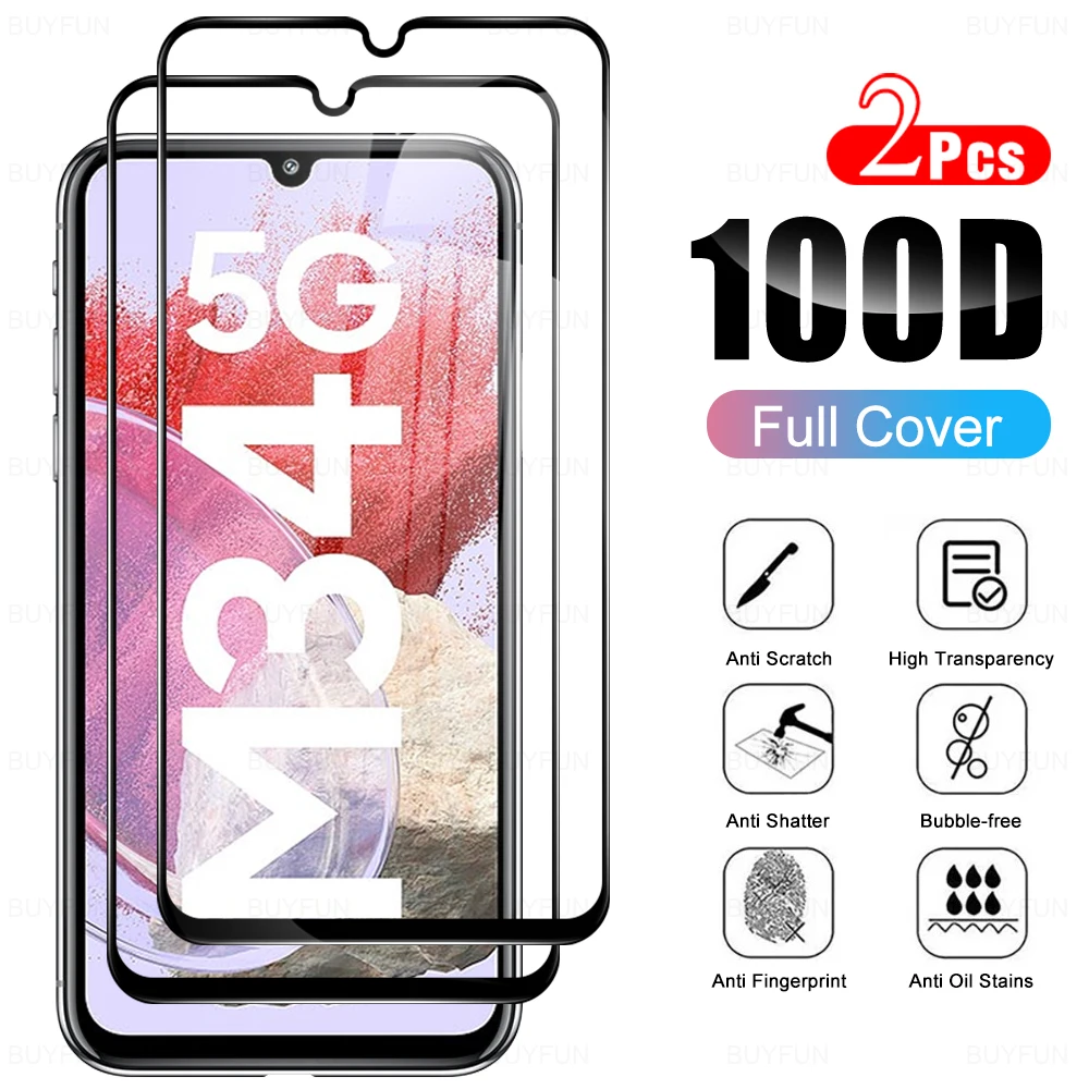 

Закаленное стекло с полным покрытием для Samsung Galaxy M34 5G M54 5G M13 5G, Защитная пленка для экрана на M34 5G M54, защитные пленки