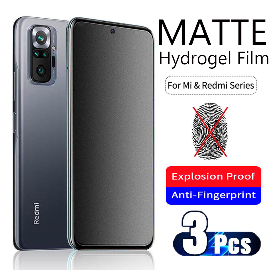 3Pcs Matte Hydrogel Film on For Xiaomi Redmi Note 11 10 9 8 Pro 8T 9T 9S Screen Protector For Xiaomi Mi 12 Pro 11 Ultra 11T Pro