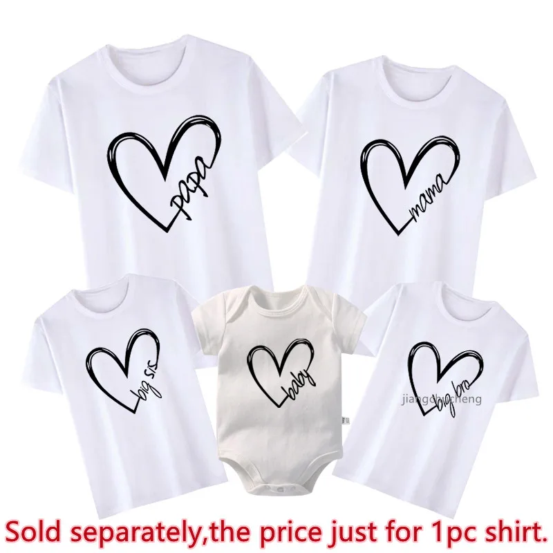 Papa Mama Family Matching Outfits Daddy Mom Kids T-shirt Baby Bodysuit Family Look Father Son Clothes Father's Day Gift 4