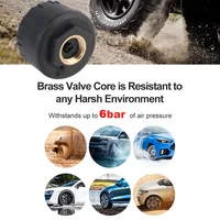 With Digital Clock Car Solar TPMS Automobile Tire Pressure Monitoring System On Dashboard 4pcs TPMS Sensors Auto Security Alarm - Image 6