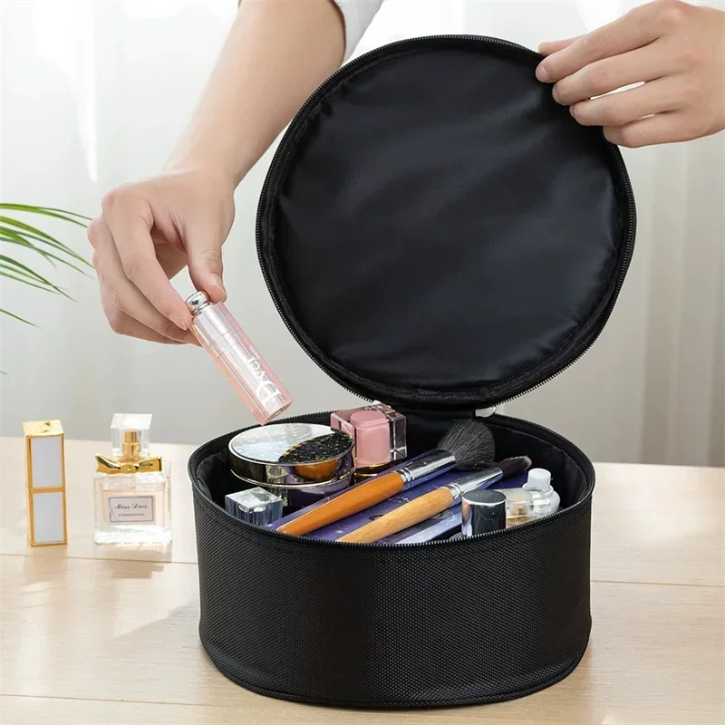 

Large Capacity Cosmetic Bag Multifunction Toiletries Organizer Portable Black Travel Makeup Boxes Zipper Beauty Storage Cases
