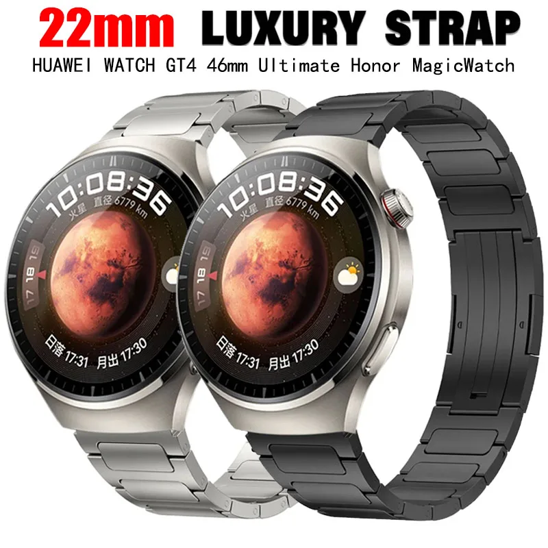 

Ремешок титановый для Samsung 3 45 мм S3 Amazfit, роскошный металлический браслет для HUAWEI WATCH GT4 46 мм Honor MagicWatch, 22 мм
