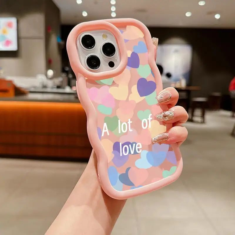 3D Love Heart Chain Phone Case Cover
