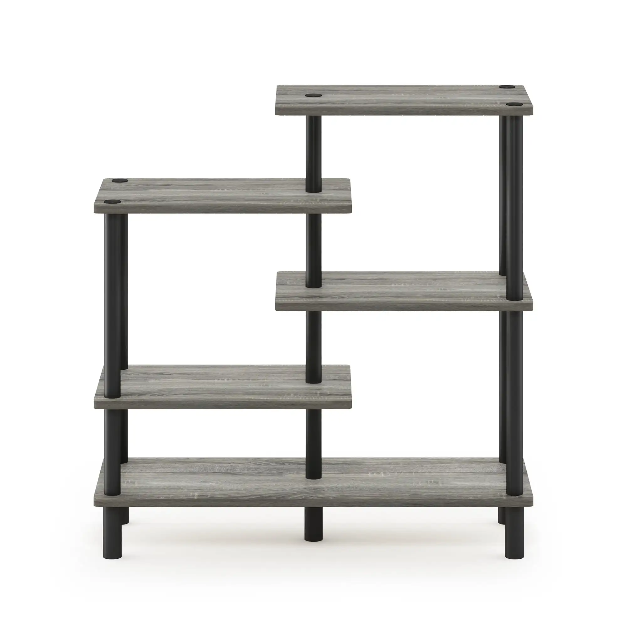 

Furinno Turn-N-Tube 5-Tier Accent Display Rack, French Oak Grey/Black