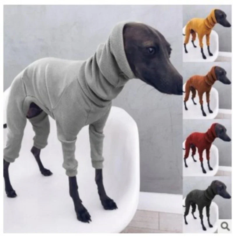 

Autumn and Winter Pet Clothing Dog Knitted Nine-point Four-legged Sweater Long Scarf Close-fitting Hooded Solid Color Clothing