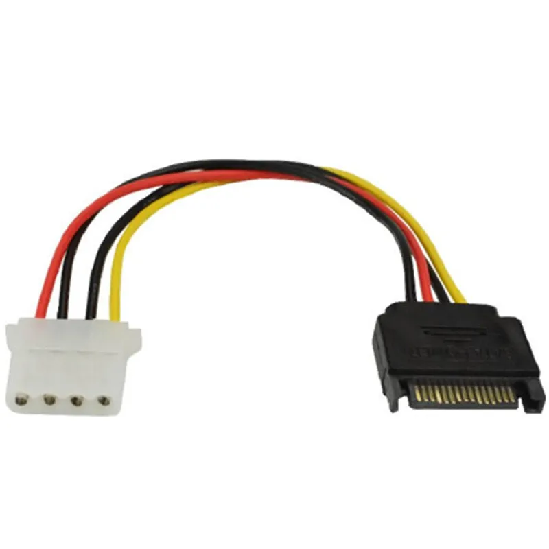 

5 шт./партия, кабель питания для компьютера, 4 контакта IDE Molex Female к 15pin SATA Male F/M