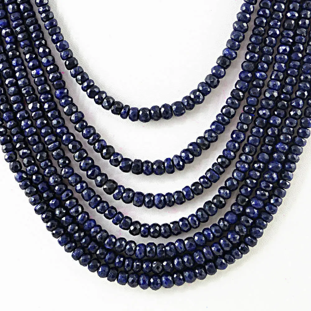 woman's  7rows 2x4mm natural red blue stone faceted beads necklace Fashion jewelry