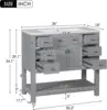 36'' Bathroom Vanity with Single Sink Combo, Modern Bathroom Sink Cabinet with 2 Soft Closing Doors & 6 Drawers 2