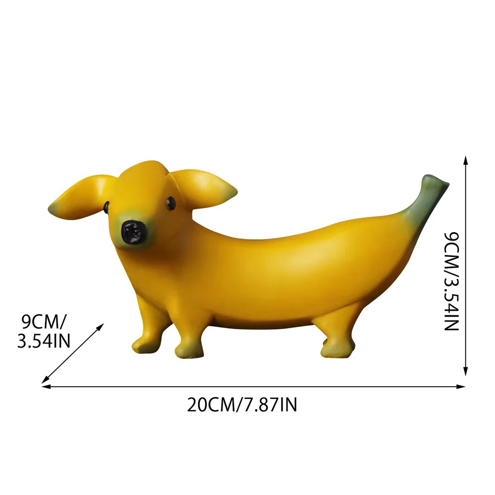 20CM Version Creative Funny Banana Dog Doggy Sausage Statue Resin Decor