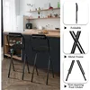 Bar Stool with Backrest, Leather Padded Counter Height Foldable Stool, Portable Folding High Seat Tall Bar Chairs for Home Cafe 4