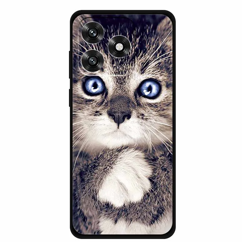 Black TPU Cartoon Soft Silicone Shockproof Case - Protective Back Cover