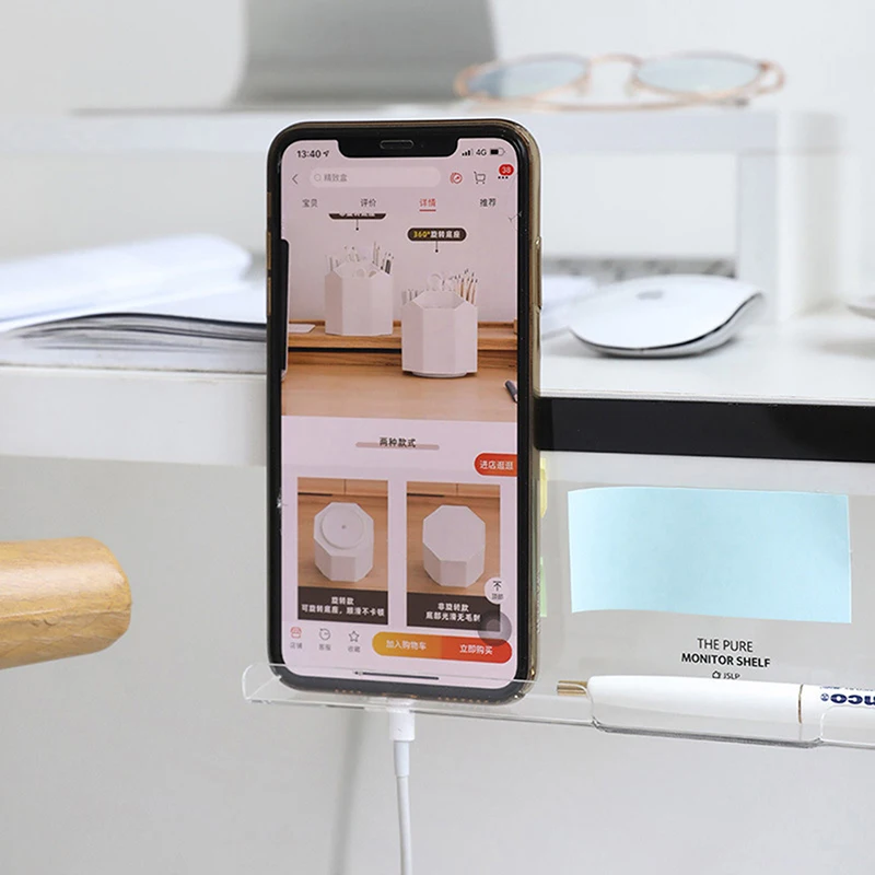 Creative Acrylic Monitor Message Memo Board Sticky Notes Board Monitor Memo Sign Transparent Message Multifunction Stand