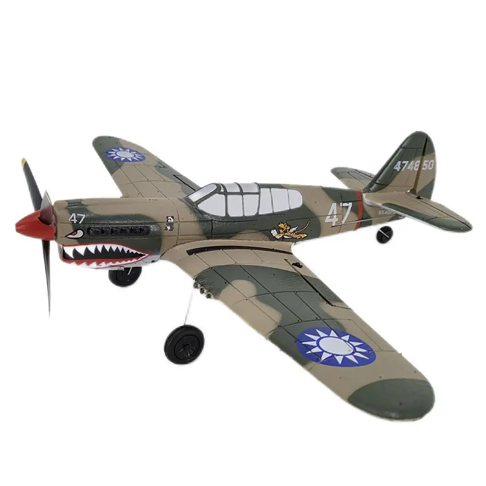 

RC Plane P40 Fighter 400mm Wing Span 4CH 6-shaft Gyro One-Key Aerobatic RTF RC Airplane Outdoor Aircraft Toys For Kids