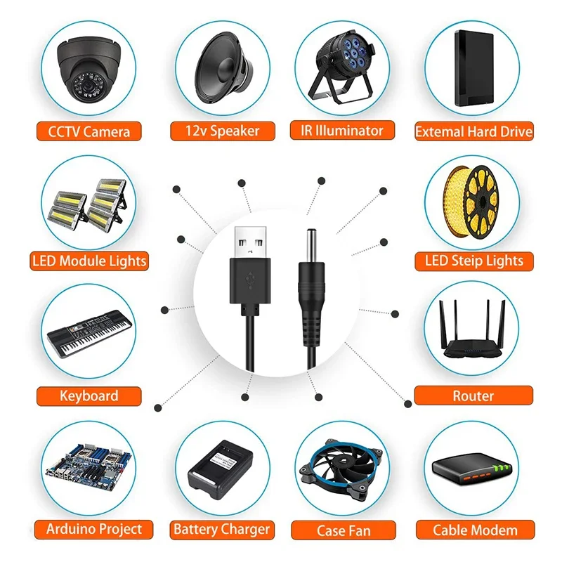 USB-DC 전원 코드 DC 포트 충전 케이블 전원 공급 코드 3.5x1.35/5.5x2.1/5.5x2.5/4.0x1.7/2.5x0.7mm
