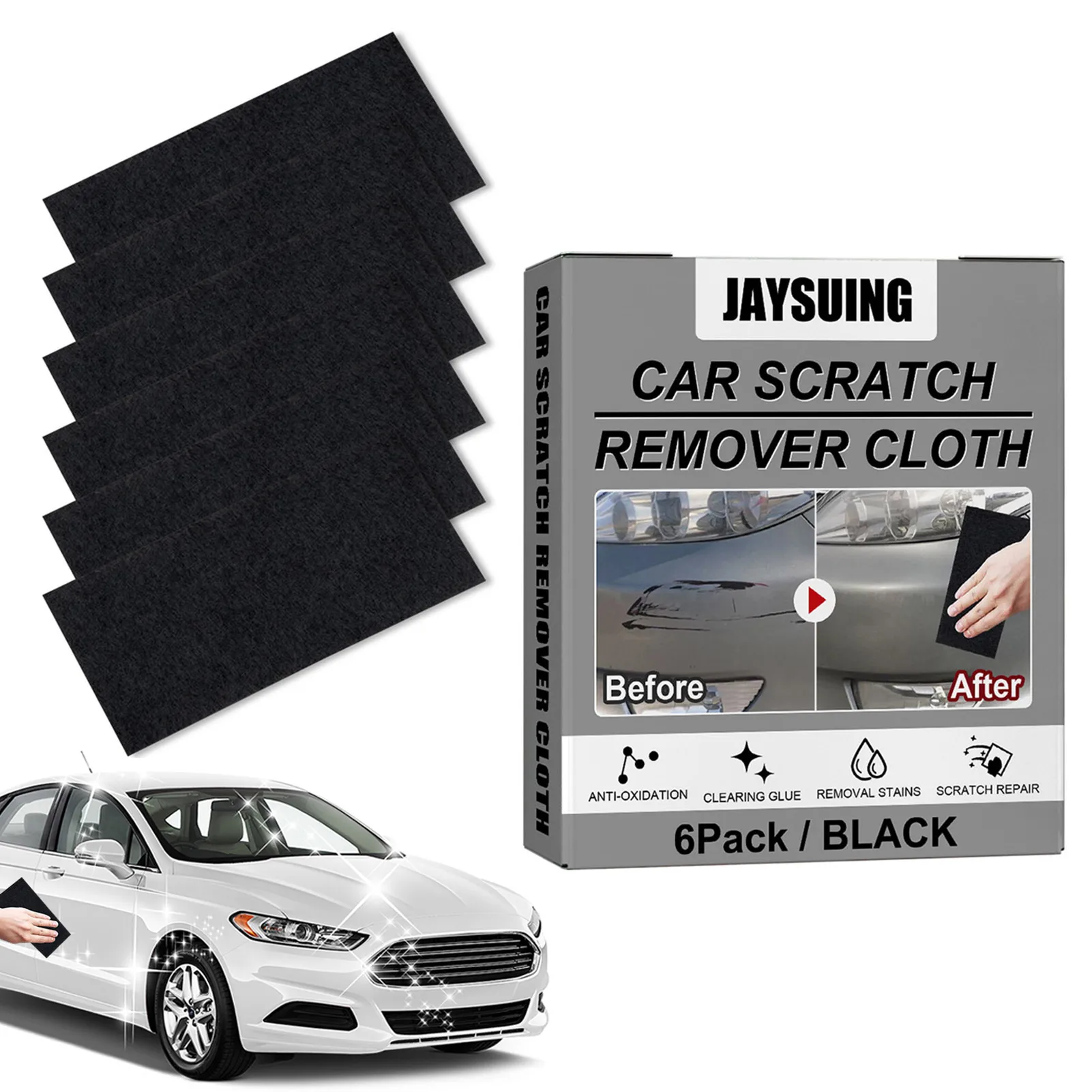 Lot De 5 Chiffons Nano Sparkle Anti-Rayures Voiture - Réparation Petites Rayures Peinture 10x10cm - 2