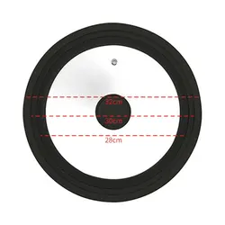 Versatile Tempered Glass Cookware Lid with Silicone Rim (Black 28-30-32)
