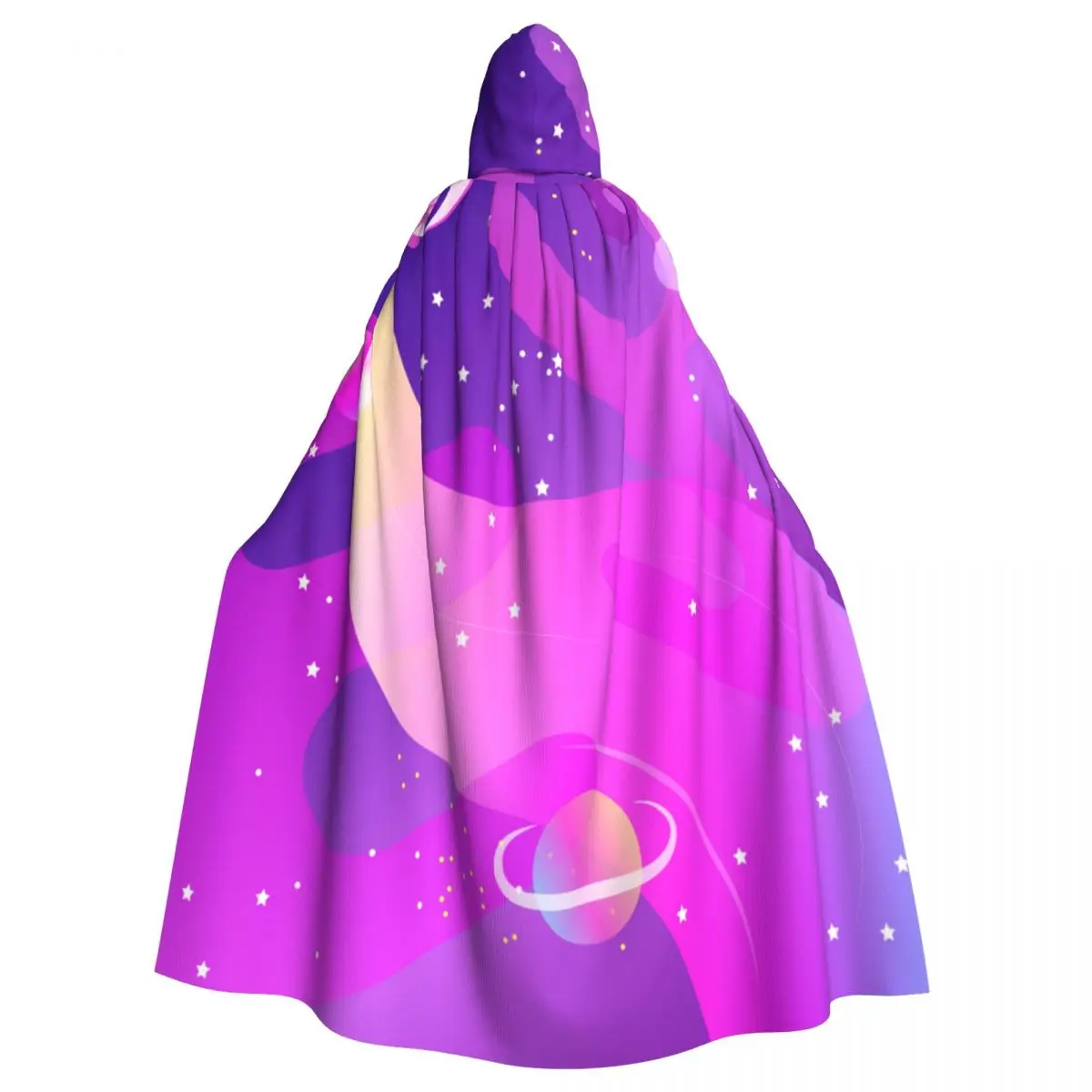 

Unisex Witch Party Reversible Hooded Adult Vampires Cape Cloak Rocket Traveling Through Space