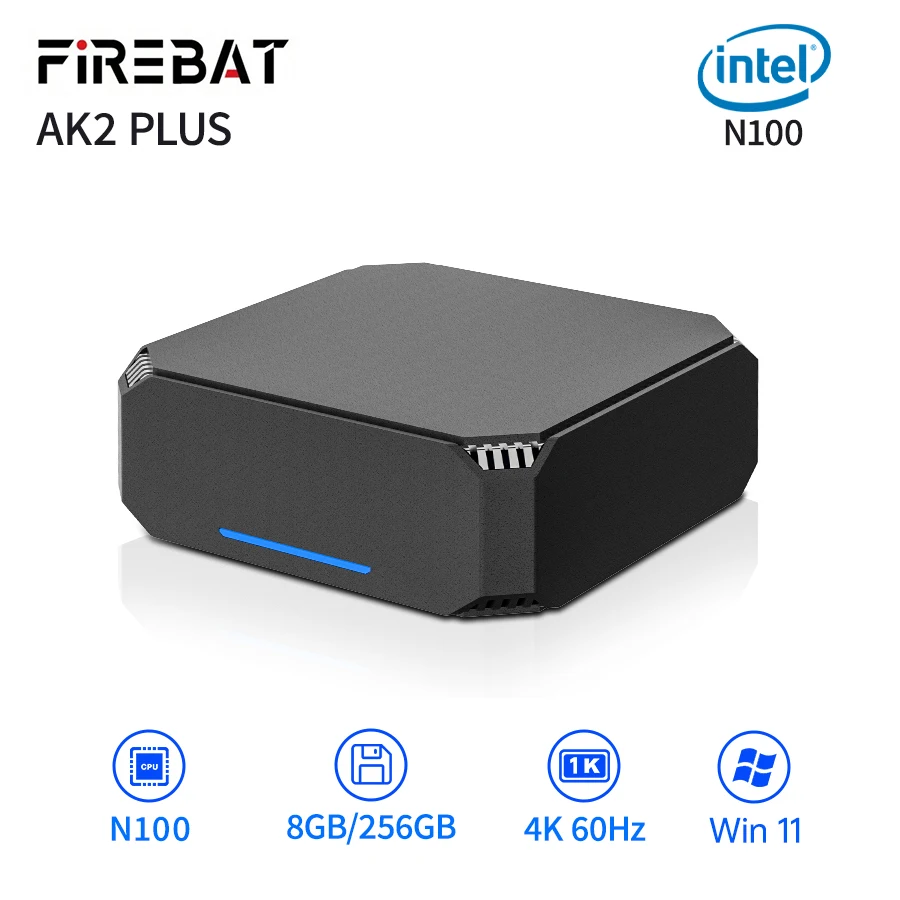 FIREBAT AK2 PLUS minipc intel N100 dvojí pás wifi5 BT4.2 16GB 512GB ploše herní počítač mini PC hráč