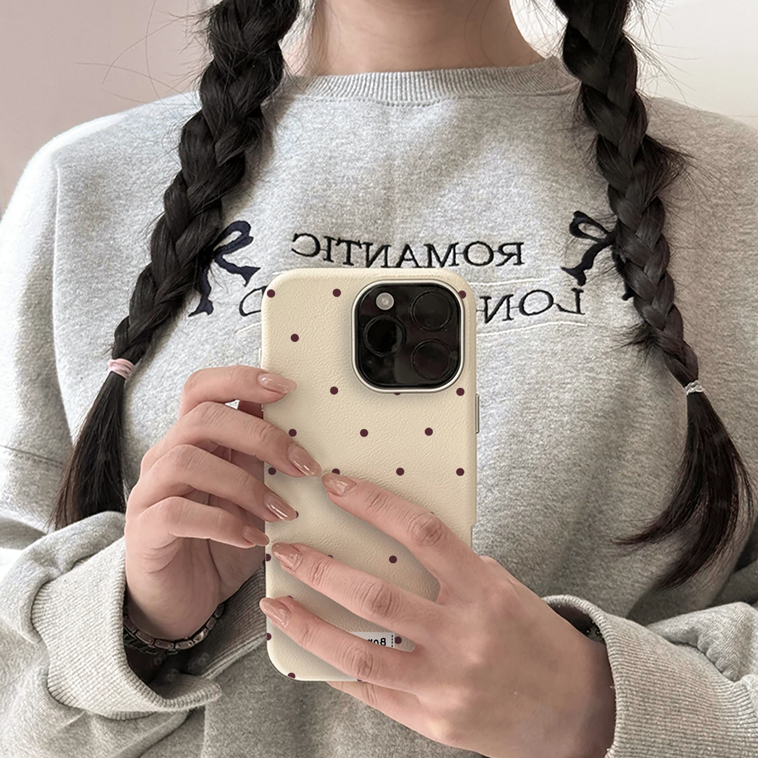 Creative Unique Polka Dot Leather Texture Phone Case