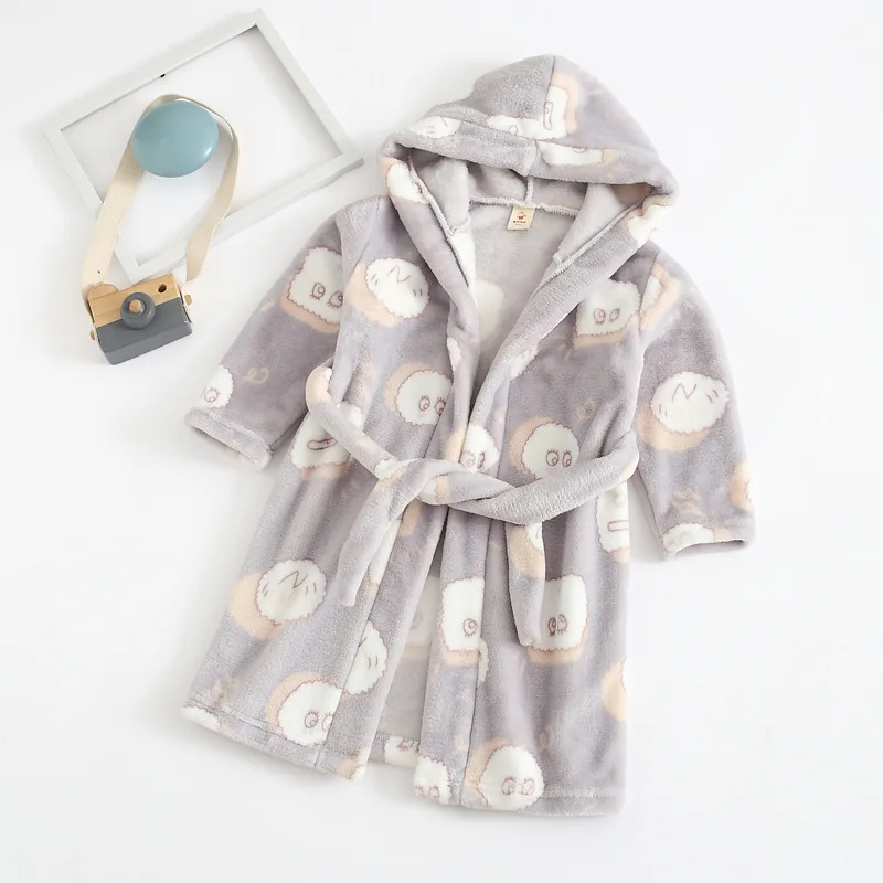 Children Bath Robe Baby Towel Children's Rainbow Cartoon Hooded Bathrobes For Boys Girls pajamas Kids Sleepwear Robe 2 6 8 Years