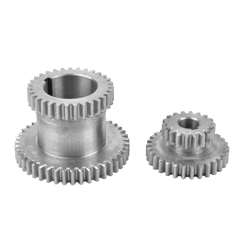 2pcs 하이&로우 메탈 트랜스미션 기어 SIEG C2&C3-014G/024G JET BD-6 금속 선반 메인 샤프트 복제 더블 기어