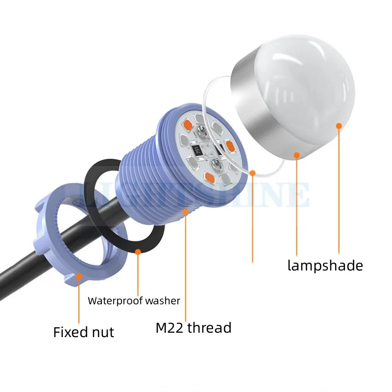 LED Tricolor Lamp Led Signal Indicator Steady On Machine Tool Indicator Light Waterproof 24v Hole Size 22mm
