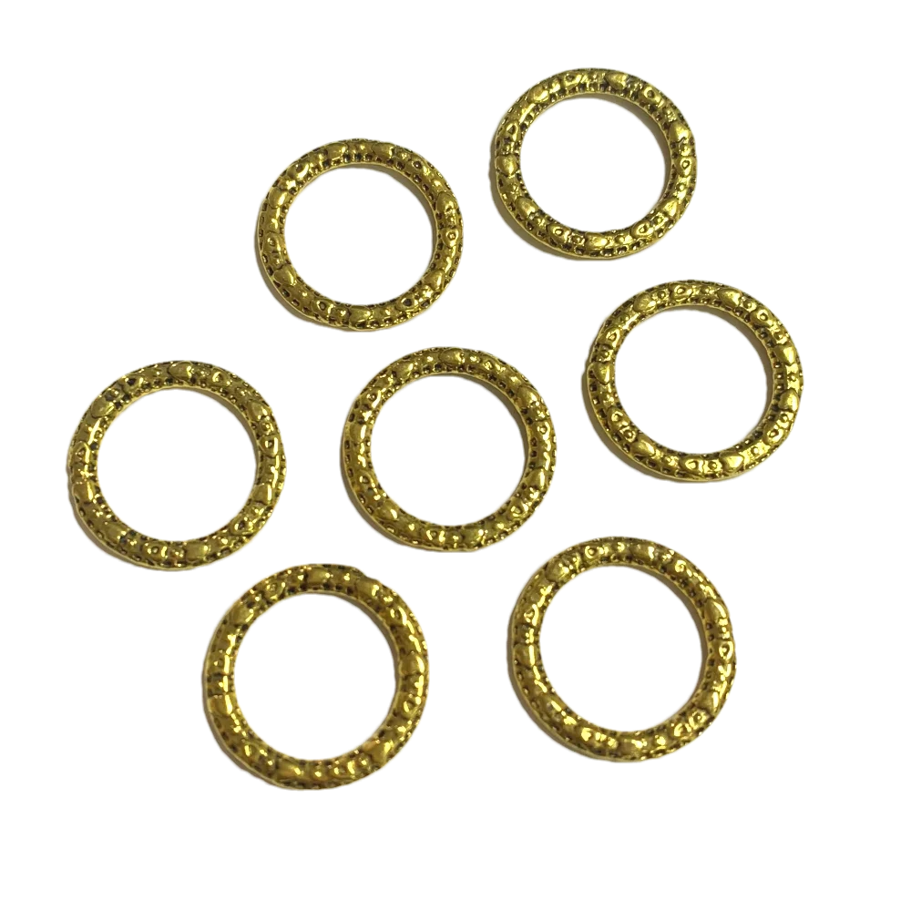 

20pcs 10mm Dark Gold-tone Heart Pattern Ring Frame Connector H2277 Jewelry Making Supplies