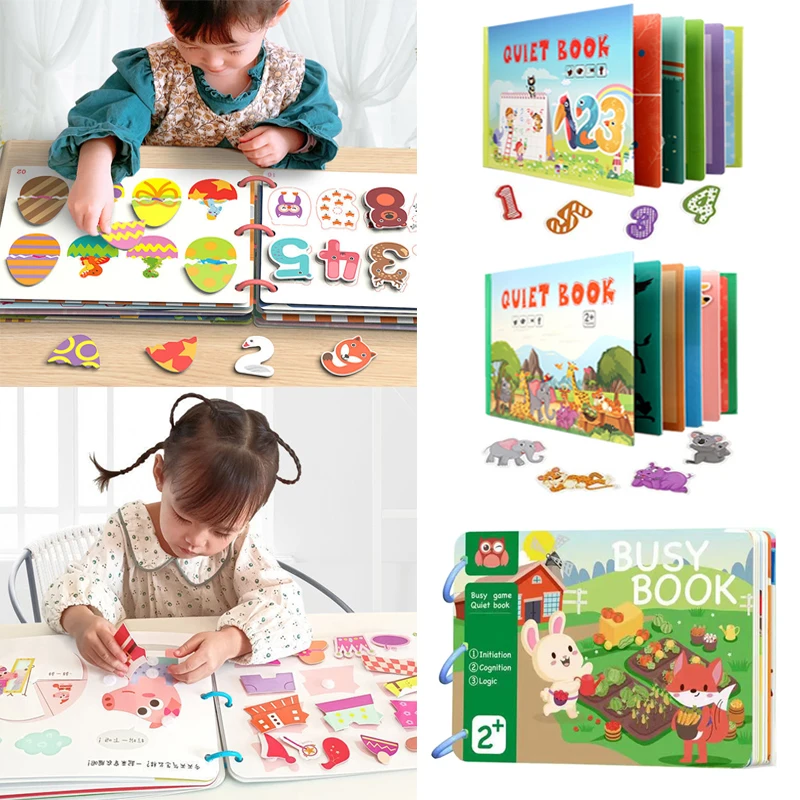 Libro silencioso para niños pequeños Montessori Actividades Juguetes Busy  Book Sensory Educativo Preescolar Libro de aprendizaje para niños y niñas  de