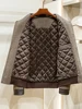 New winter men's business casual leather collar cotton-padded coat lapel wool coat 3