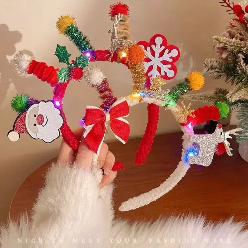 Christmas Headband Kids Adult Santa Claus Elk Xmax Tree Hair Accessories Photo Props Christmas Decoration New Year Gifts