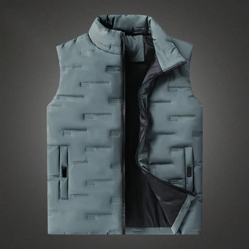 High Quality Casual Men's Cotton Vest Motorcycle Rider Stand Collar Down The Cotton Shoulder Vest Versatile Motorcycle Gear