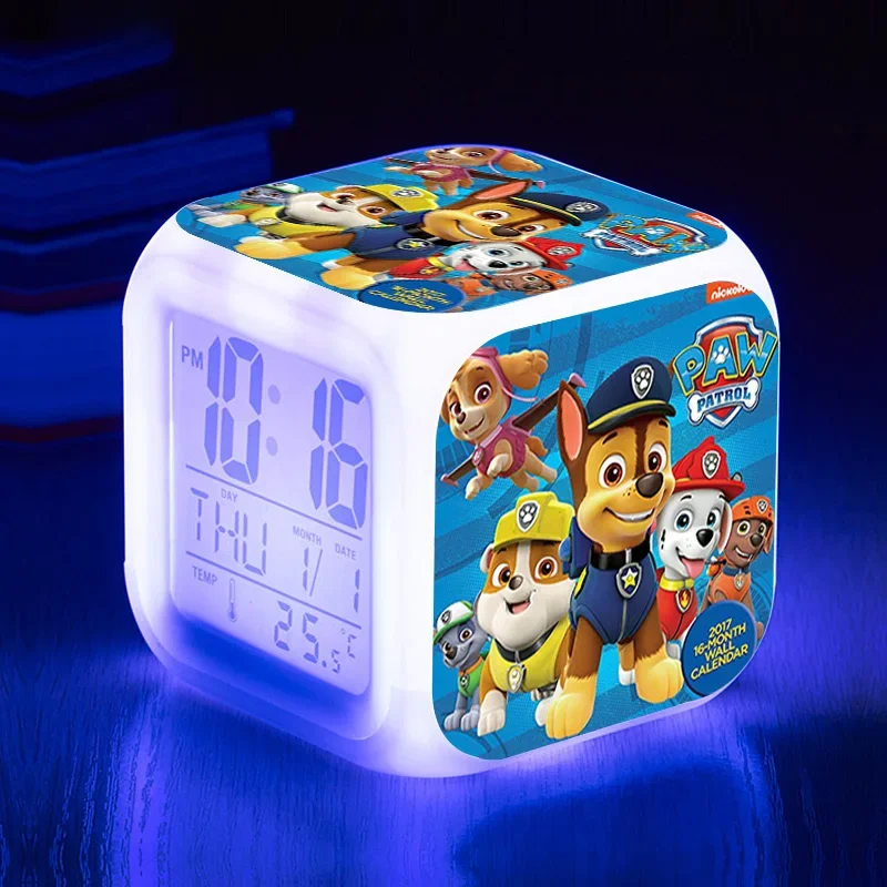 Paw Patrol Led Sveglia Rescue Puppy Ryder Chase Skye 3D Orologio Luminoso Colorato Originale Giocattolo Per Boy Girl Kids Bedroom Decor