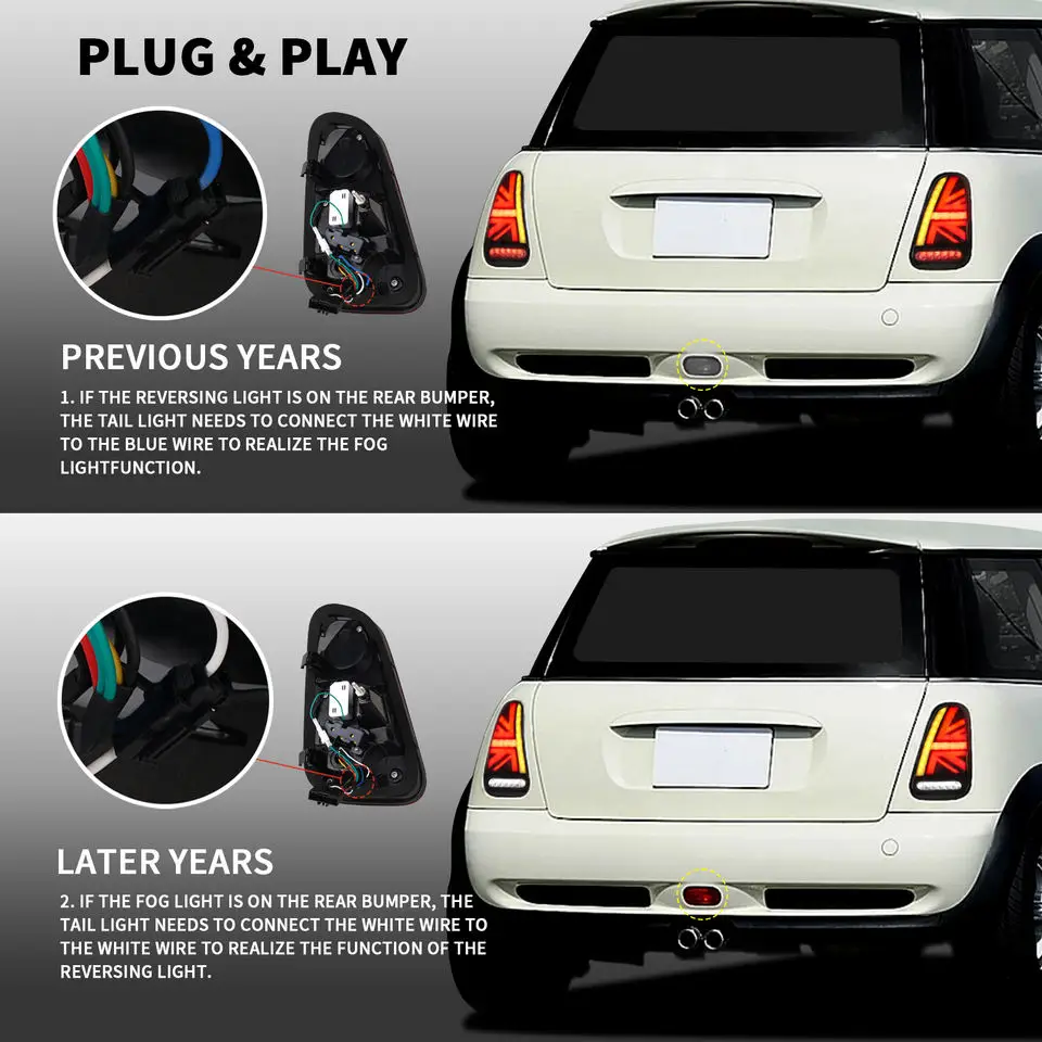 قطعتان من المصابيح الخلفية LED لسيارات BMW ميني كو...