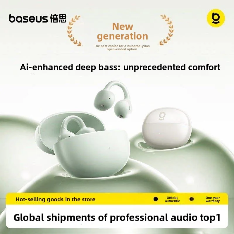Baseus Open Ear Wireless Sports Earbuds – Super Bass, IP55, 4-Mics