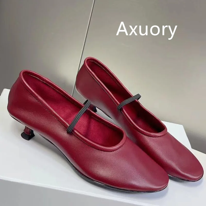 2023 Women's Flat Shoes Round toe Solid Color Genuine Leather Simple Style High Quality Cuff Casual Shoes