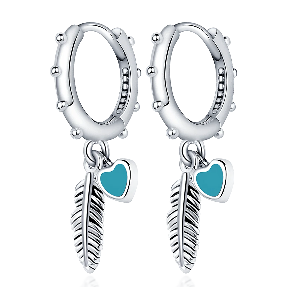 2022 Charm Double Hoop Earrings 925 Silver Fit Original Brand Charms Diy Fine Jewelry Gift For Women Fine Earring Making Gift 