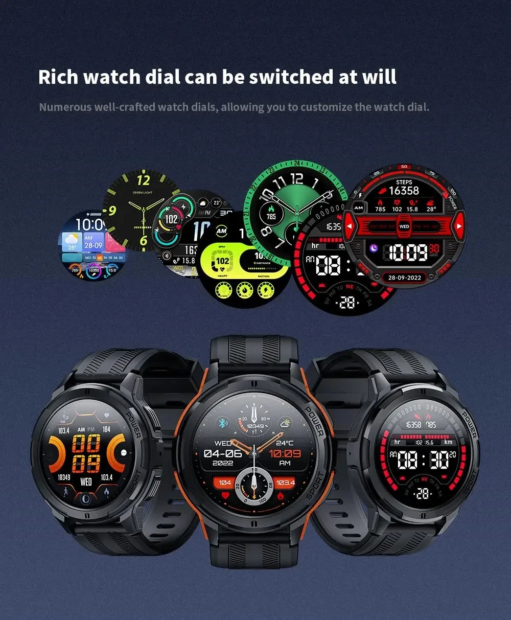 for Ulefone Armor 27T Pro 26 Ultra 25T Pro 24 23 Smart Watches Screen 1.43" 1ATM Waterproof Heart Rate Monitor Sports Smartwatch 4