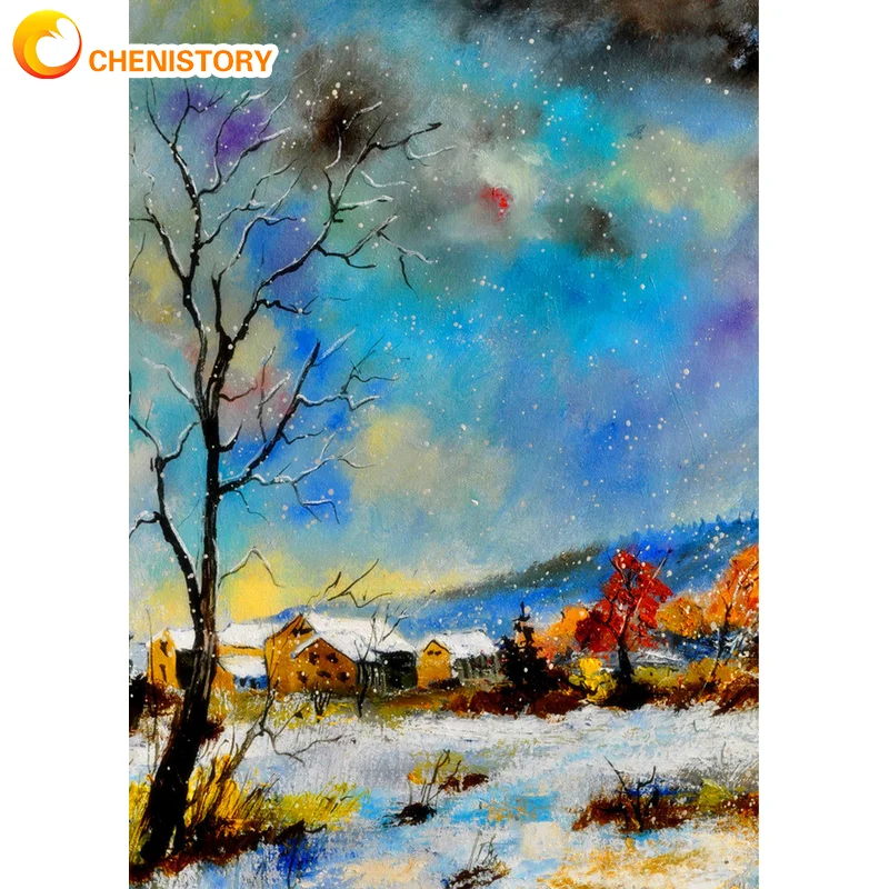 CHENISTORY Abstract Painting By Numbers Diy Gift Landscape Drawing On Numbers Home Decors For Adults Artwork Picture Paint Set