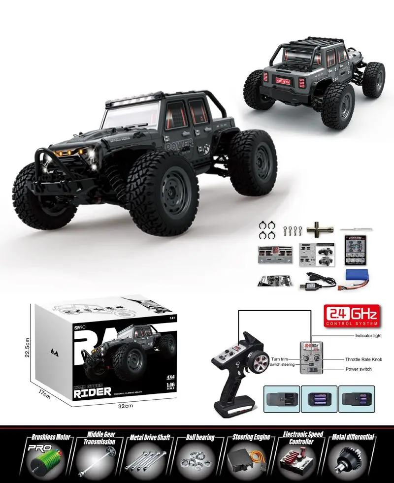 1: 16 Brushless High-Speed Remote Control Car Full-Size Model Ultra-High Power Climbing Drift Off-Road Vehicle Christmas Gift 4
