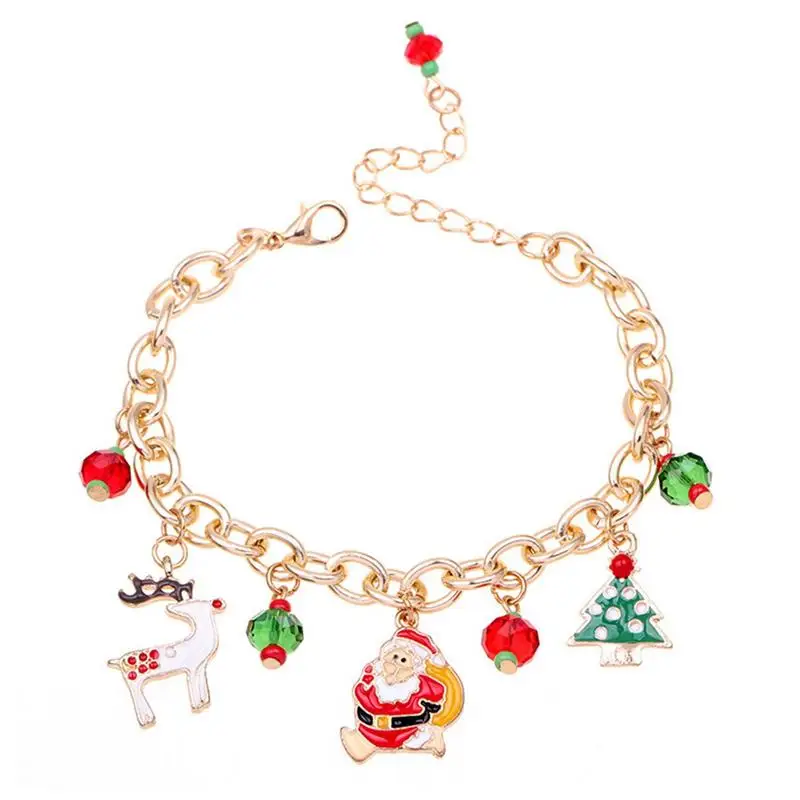 

Santa Claus Bracelet Pendant Bangle Christmas Decorations for Home Happy New Year 2024 Christmas Tree Ornaments Xmas Gifts