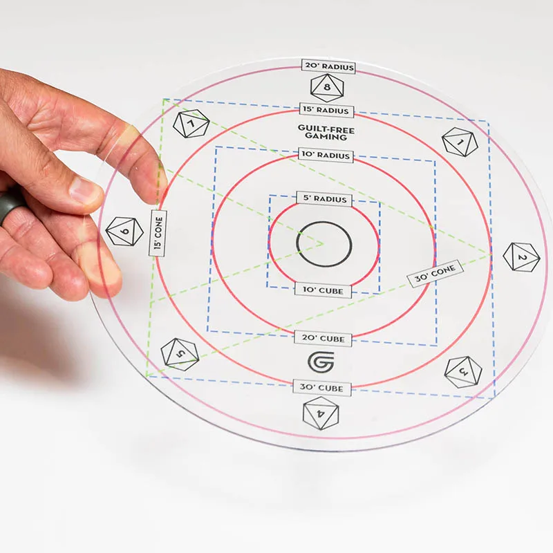 업그레이드된 주문 AOE 손상 템플릿 Dungeons and Dragons D&D 영역 효과 마커 아크릴 소재