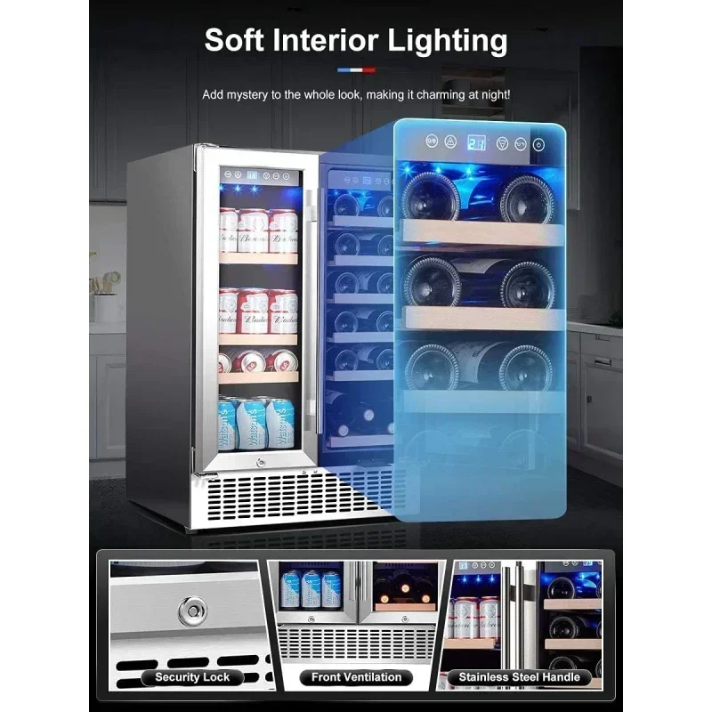 Dual Zone Wine and Beverage Refrigerator 24 Inch