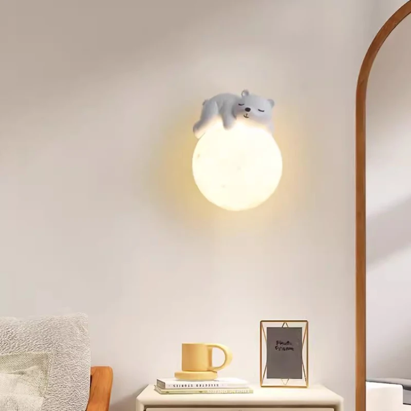 Lampada Da Parete 3D Luna E Animali - LED Dimmabile Per Camera Bambini