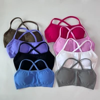 2 Pieces Set For Woman Clothes Seamless Scrunch Yoga Shorts Set Backless ktp Sports Bra Fitness Workout Top Gym Set Outfits - Image 4