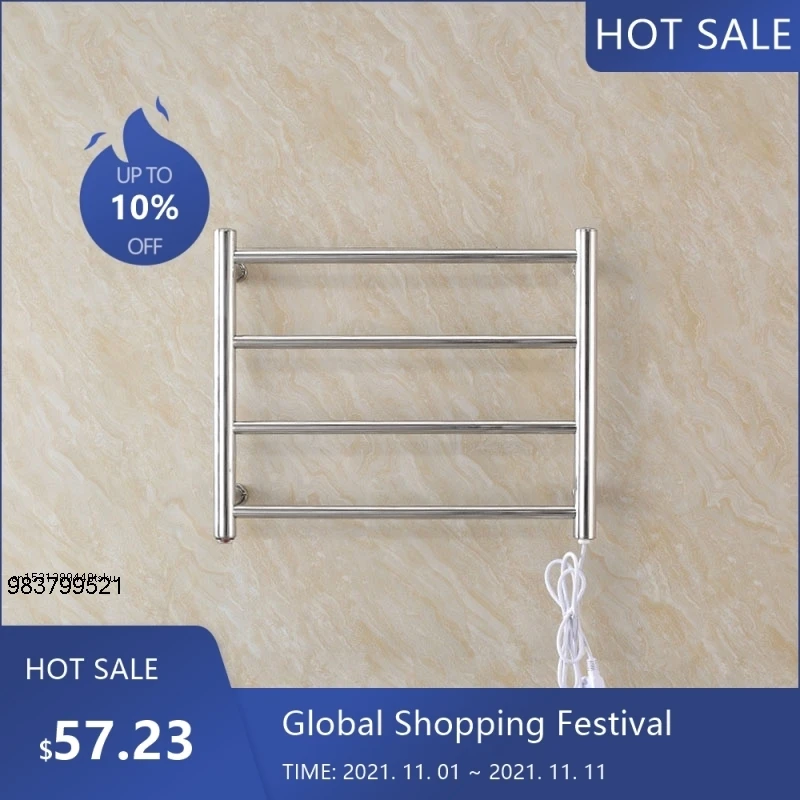 ราวแขวนผ้าเช็ดตัวแบบติดผนังไฟฟ้า IP56 รุ่น 1217  ทำจากสแตนเลส 304 ดีไซน์ทันสมัย รูปทรงสี่เหลี่ยม  ขนาด 96 1